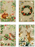 A5-Graspapier-Adventskalender-Sortiment: Zauber der Winternatur <BR>4 Motive x 3 Ex.