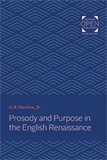 Prosody and Purpose in the English Renaissance