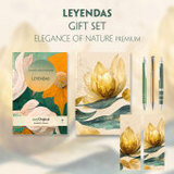 Leyendas (with audio-online) Readable Classics Geschenkset + Eleganz der Natur Schreibset Premium, m. 1 Beilage, m. 1 Buch: Unabridged Spanish Edition with improved readability, easy to read font, comfortable font size, high-quality print and premium white paper.
