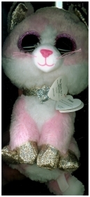 Ty Fiona Pink Cat Beanie Boo - Med Ty Fiona Pink Cat Beanie Boo - Med