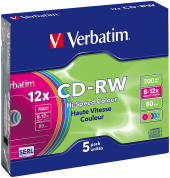 VERBATIM CD-RW SERL 700MB 12x 5er SlimCase VERBATIM CD-RW SERL 700MB 12x 5er SlimCase