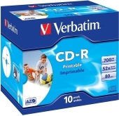 VERBATIM CD-R AZO 700MB 52x 10er JewelCase bedruckbar VERBATIM CD-R AZO 700MB 52x 10er JewelCase bedruckbar