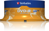 VERBATIM DVD-R AZO 4.7GB 16x 25er Spindel VERBATIM DVD-R AZO 4.7GB 16x 25er Spindel