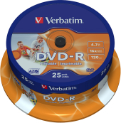 VERBATIM DVD-R AZO 4.7GB 16x 25er Spindel bedruckbar VERBATIM DVD-R AZO 4.7GB 16x 25er Spindel bedruckbar