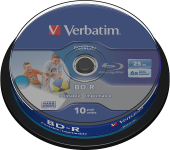 VERBATIM Blu-Ray BD-R SL Datalife HTL 25GB 6x 10er Spindel bedruckbar VERBATIM Blu-Ray BD-R SL Datalife HTL 25GB 6x 10er Spindel bedruckbar