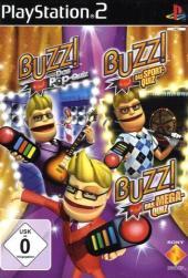 Buzz Bundle, PS2-DVD m. Buzzer: Pop Quiz, SportsQuiz, MegaQuiz. Für PlayStation 2. Dieses Produkt ist durch technische Schutzmaßnahmen kopiergeschützt! Buzz Bundle, PS2-DVD m. Buzzer: Pop Quiz, SportsQuiz, MegaQuiz. Für PlayStation 2. Dieses Produkt ist durch technische Schutzmaßnahmen kopiergeschützt!