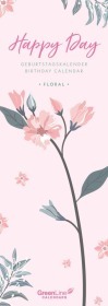 GreenLine Geburtstagskalender Floral - Immerwährend - Wandkalender - 14,85x42: NEW Design