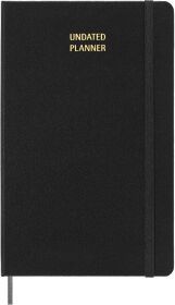 Moleskine Undated Weekly Large Hardcover Notebook: Black with Gold Debossing