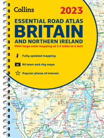 2023 Collins Essential Road Atlas Britain and Northern Ireland: A4 Spiral