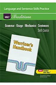 Holt Traditions Warriner's Handbook: Language and Sentence Skills Practice Sixth Course Grade 12 Sixth Course