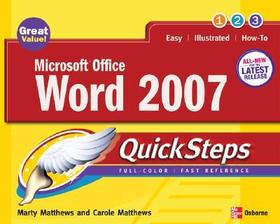 Microsoft Office Word 2007 QuickSteps Microsoft Office Word 2007 QuickSteps