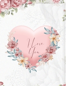 I love you: College Ruled Paper with colored heart illustration on each page, 8.5 x 11- 150 Pages, Perfect for School, Office and