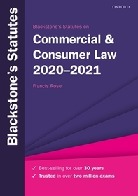 Blackstone's Statutes on Commercial & Consumer Law 2020-2021