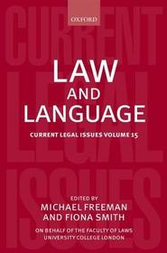 Law and Language: Current Legal Issues Volume 15