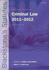 Blackstone's Statutes on Criminal Law 2011-2012