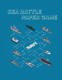 Sea Battle Paper Game: Activity Book for Children and Adults, Battleship Paper Game Grid, Sea Battle Book