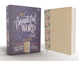 Niv, Beautiful Word Bible, Updated Edition, Peel/Stick Bible Tabs, Leathersoft Over Board, Gold/Floral, Red Letter, Comfort Print: 600+ Full-Color Ill