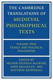 The Cambridge Translations of Medieval Philosophical Texts: Volume 2, Ethics and Political Philosophy
