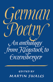 German Poetry: An Anthology from Klopstock to Enzensberger