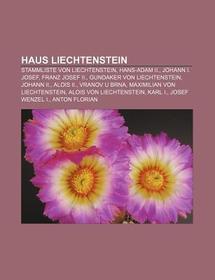 Haus Liechtenstein: Stammliste von Liechtenstein, Hans-Adam II., Johann I. Josef, Franz Josef II., Gundaker von Liechtenstein, Johann II., Alois II., Vranov u Brna, Maximilian von Liechtenstein, Alois von Liechtenstein, Karl I., Josef Wenzel I.