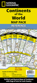 National Geographic Continents of the World Maps (Folded with Flags and Facts) [Map Pack Bundle]