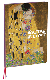 Teneues - A4 Notebook: The Kiss by Gustav Klimt, Hardcover - 230 Dot-Grid Pages with Exposed Lay Flat Binding, Three Ribbon Markers: Large Format Hard Teneues - A4 Notebook: The Kiss by Gustav Klimt, Hardcover - 230 Dot-Grid Pages with Exposed Lay Flat Binding, Three Ribbon Markers: Large Format Hard