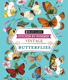 Brain Games - Sticker by Number - Vintage: Butterflies Brain Games - Sticker by Number - Vintage: Butterflies