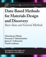 Data-Based Methods for Materials Design and Discovery: Basic Ideas and General Methods