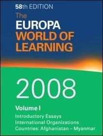 The Europa World of Learning 2008 The Europa World of Learning 2008