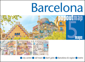 Barcelona PopOut Map: Pocket size, pop up map of Barcelona city centre