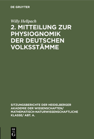 2. Mitteilung zur Physiognomik der deutschen Volksstämme