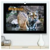 Wildtiere (hochwertiger Premium Wandkalender 2024 DIN A2 quer), Kunstdruck in Hochglanz: Wildtiere aus Nah und Fern