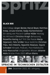 Black Box: Sprache im technischen Zeitalter 244, Jg. 60, 4