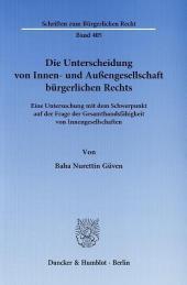 Die Unterscheidung von Innen- und Außengesellschaft bürgerlichen Rechts: Eine Untersuchung mit dem Schwerpunkt auf der Frage der Gesamthandsfähigkeit von Innengesellschaften.