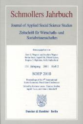 SOEP 2010.: Proceedings of the 9th International Socio-Economic Panel User Conference. Schmollers Jahrbuch, 131. Jg. (2011), Heft 2 (S. 207-429).