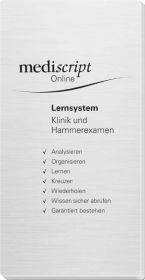 mediscript Online Lernsystem Klinik & Hammerexamen, CD-ROM: Zugang für 12 Monate: Organisieren - Lernen - Kreuzen - Bestehen! mediscript Online Lernsystem Klinik & Hammerexamen, CD-ROM: Zugang für 12 Monate: Organisieren - Lernen - Kreuzen - Bestehen!