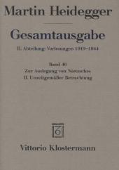 Zur Auslegung von Nietzsches II. Unzeitgemässer Betrachtung 