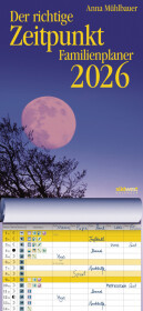 Der richtige Zeitpunkt Familienplaner 2026  - Monats-Wandkalender zum Aufhängen, mit Spiralbindung, 22,4 x 48,5 cm
