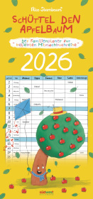 Schüttel den Apfelbaum - der Familienplaner zur beliebten Mitmachbuchreihe von Nico Sternbaum - Monats-Wandkalender 2026 zum Aufhängen, mit Spiralbindung, 22,4 x 48,5 cm: Mit Illustrationen aus 