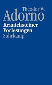 Kranichsteiner Vorlesungen, m. DVD-Audio: Hrsg. v. Theodor W. Adorno Archiv