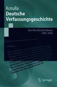 Deutsche Verfassungsgeschichte: Vom Alten Reich bis Weimar (1495 bis 1934)