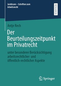 Der Beurteilungszeitpunkt im Privatrecht: unter besonderer BerÃ1⁄4cksichtigung arbeitsrechtlicher und Ã¶ffentlich-rechtlicher Aspekte