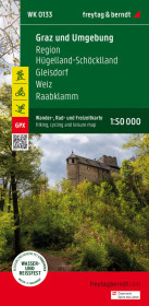 Graz und Umgebung, Wander-, Rad- und Freizeitkarte 1:50.000, freytag & berndt, WK 0133: Region Hügelland - Gleisdorf - Weiz, mit Infoguide, GPX Tracks, wasserfest und reißfest