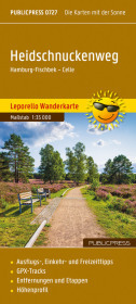 Heidschnuckenweg, Wanderkarte 1:35.000, Publicpress: Hamburg - Fischbeck - Celle, praktische Leporellofaltung