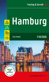 Hamburg, Stadtplan 1:10.000, freytag & berndt: City Pocket, Innenstadtplan, wasserfest und reißfest