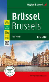 Brüssel, Stadtplan 1:10.000, freytag & berndt: City Pocket, Innenstadtplan, wasserfest und reißfest