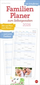 Familienplaner zum Selbstgestalten 2026: Blanko-Kalender zum Basteln mit extra Titelblatt für eine persönliche Gestaltung und viel Platz für Notizen. Familien-Kalender 2026. 21 x 45 cm.