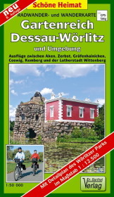 Doktor Barthel Karte Gartenreich Dessau-Wörlitz und Umgebung: Ausflüge zwischen Aken, Zerbst,Gräfenhainichen, Coswig, Kemberg und der Lutherstadt Wittenberg. 1:50000. Radwander- und Wanderkarte. Mit Detailplan der Wörlitzer Anlagen. GPS-fähig