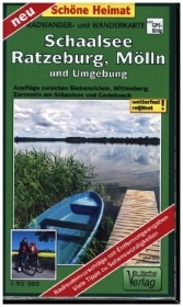 Radwander- und Wanderkarte Schaalsee, Ratzeburg, Mölln und Umgebung: Ausflüge zwischen Siebeneichen, Wittenburg, Zarrentin am Schaalsee und Gadebusch