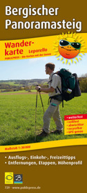 PublicPress Leporello Wanderkarte Bergischer Panoramasteig: Leporello Wanderkarte mit Ausflugs-, Einkehr-& Freizeittipps, Entfernungsangaben, Etappen und Höhenprofil, wetterfest, reißfest, abwischbar, GPS-genau. 1:30000